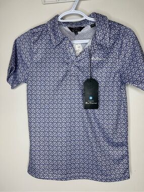 NWT Boys Ben Sherman Blue Patterned Polo Shirt